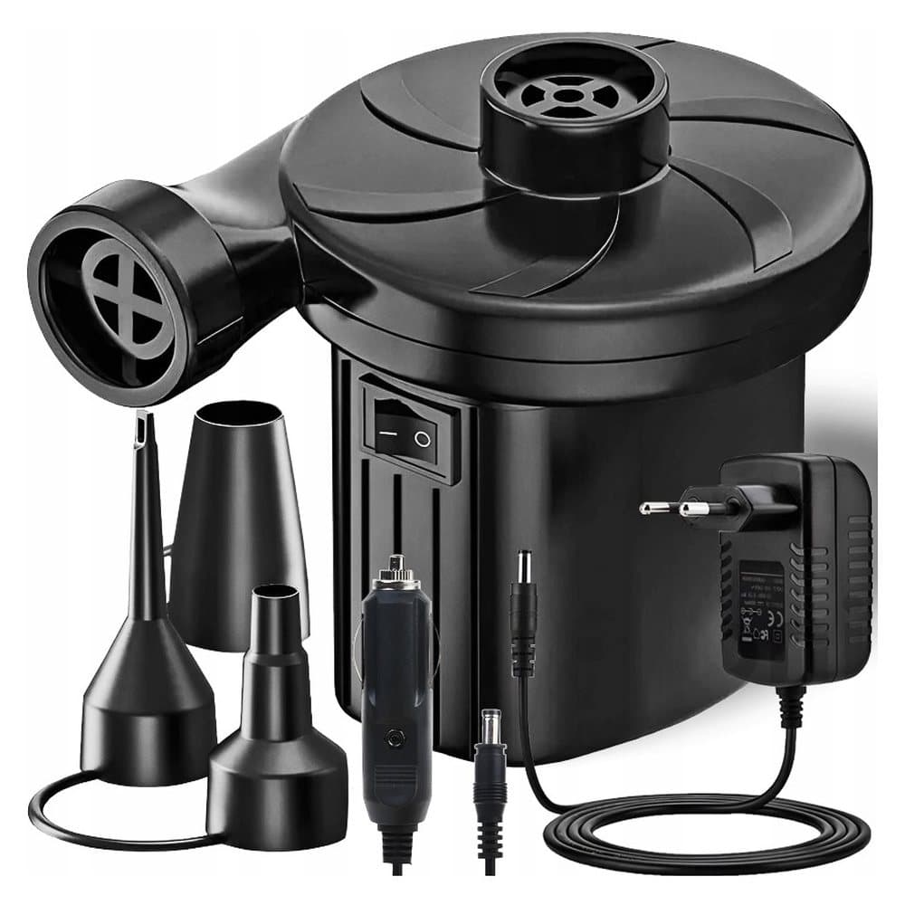 Uniwersalna pompka elektryczna pompka materac piłki 12v/230v+końcówki