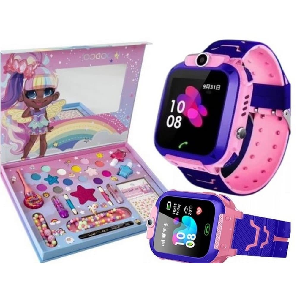 Zestaw do makijazu + różowy smartwatch z GPS i lokalizacją! gdzie dziecko