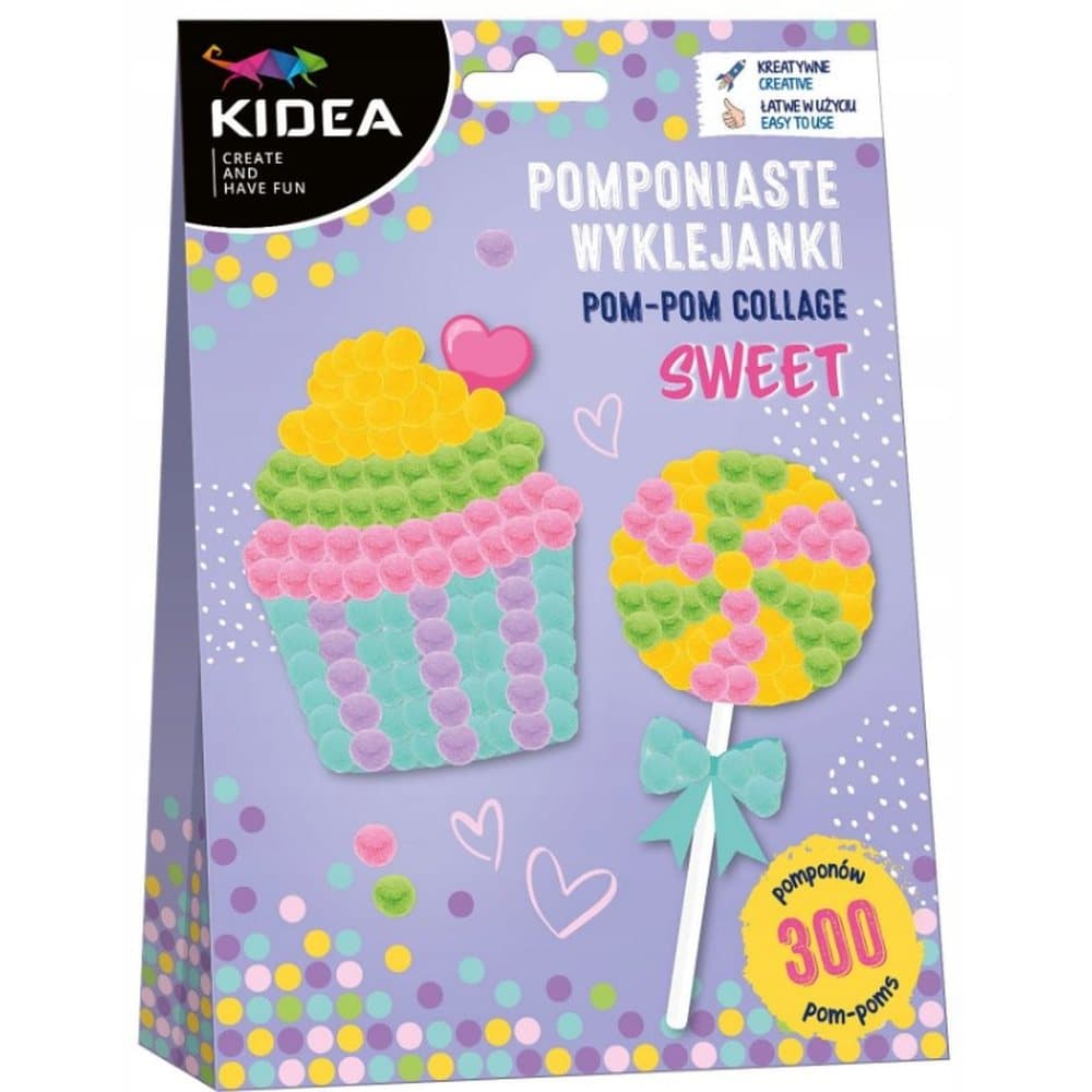 POMPONIASTE WYKLEJANKI SWEET – Kolorowe Pompony – Zabawa Manualna