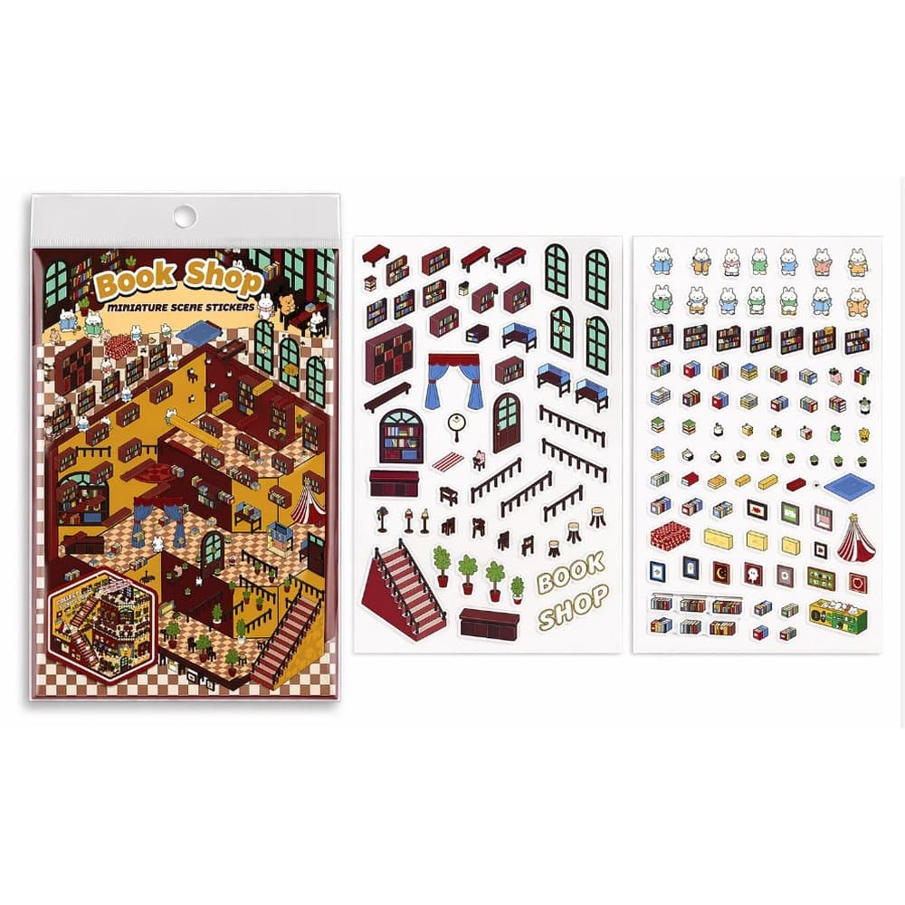 Naklejki 3D DIY – KSIĘGARNIA Miniaturowa Scena BOOK SHOP Zestaw Kreatywny