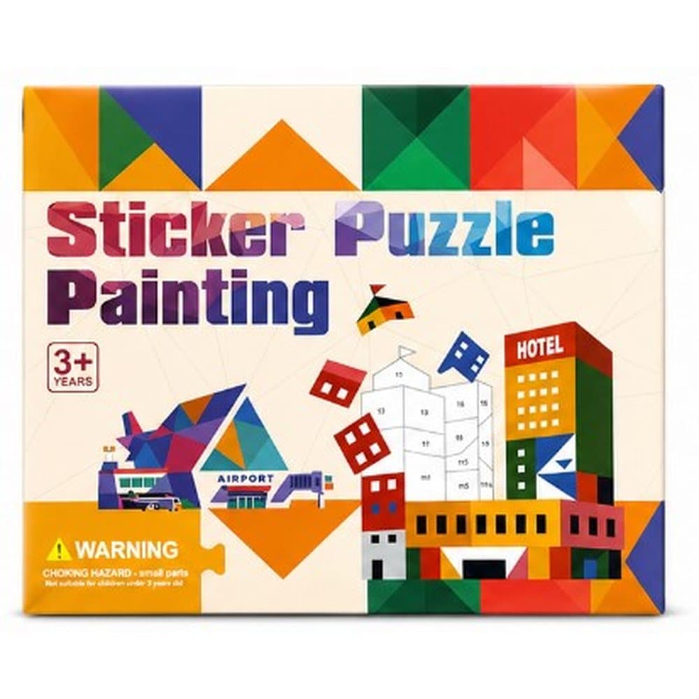 Naklejanki po Numerach dla Dzieci – Wyklejanka Sticker Puzzle BUDYNKI