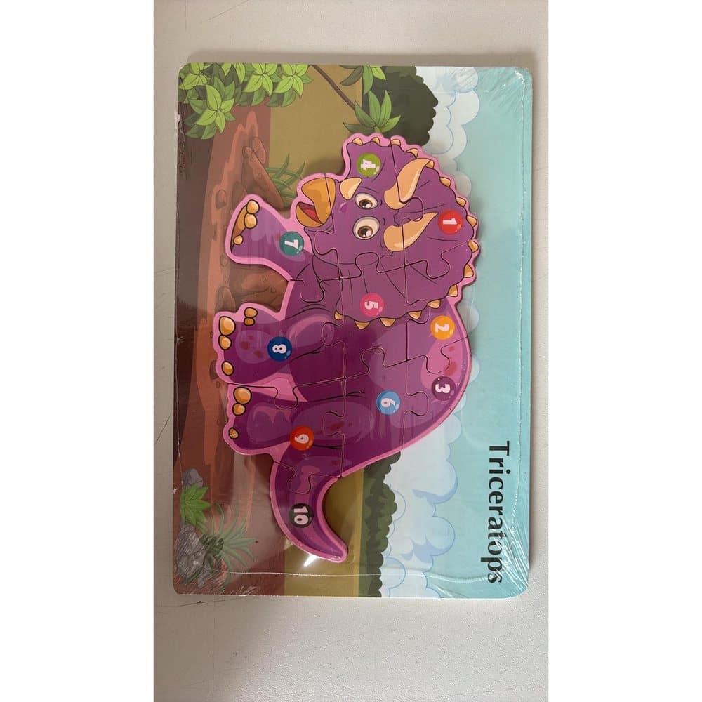 Puzzle Drewniane dla Dzieci TRICERATOPS 22 × 15 cm PUZZLE