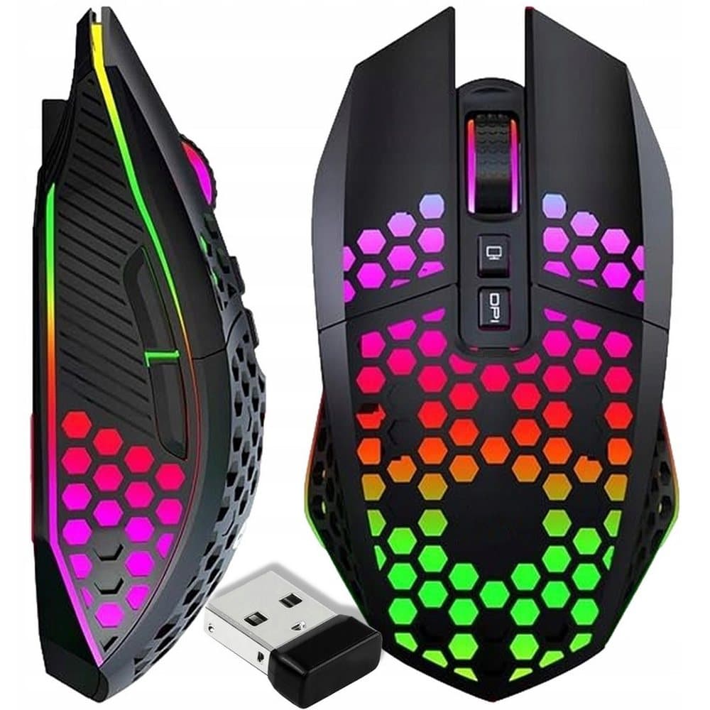 Hexagenowa Mysz Gamingowa RGB Bezprzewodowa