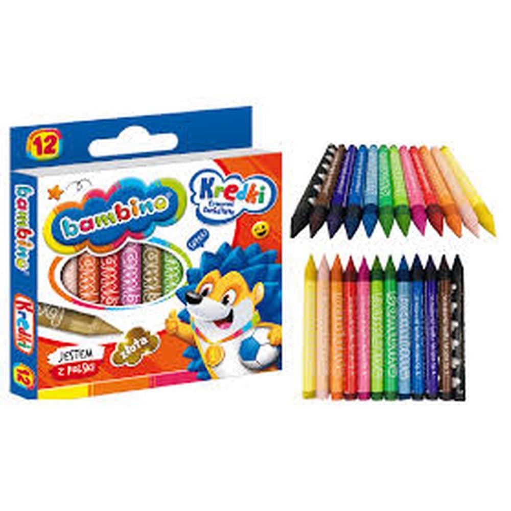 Świecowe kredki bambino + temperówka / 12 szt